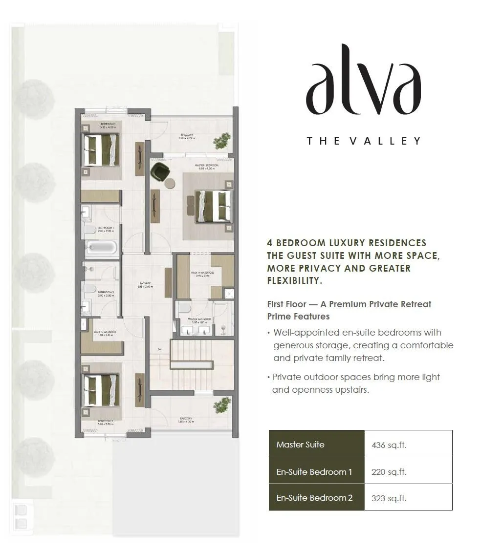 4-bedroom townhouse, first floor plan