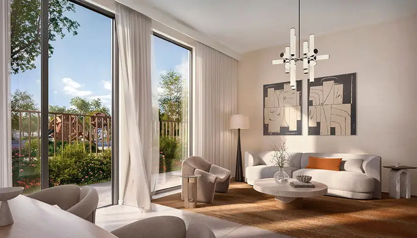 Living room: Floor-to-ceiling glazing
