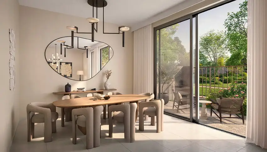 Dining area: Opens to the terrace