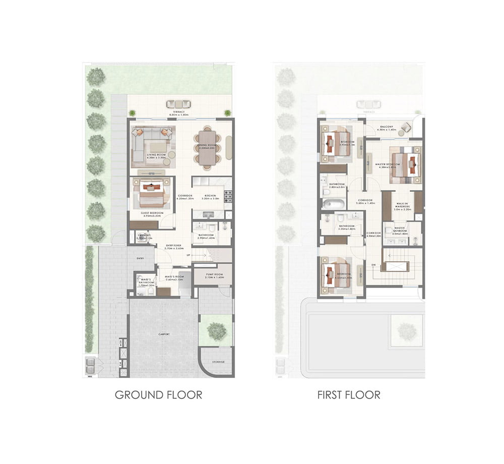 4-bedroom townhouse floor plan